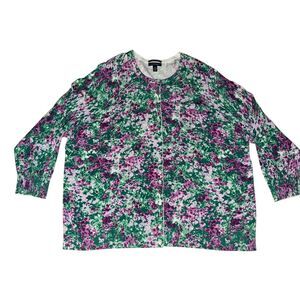 Lands' End Women's Plus Floral Cardigan Sweater Multicolor 24W‎